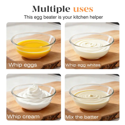 Whisk Faster. Save Your Wrist.– Stainless Steel Egg Beater for Everyday Cooking