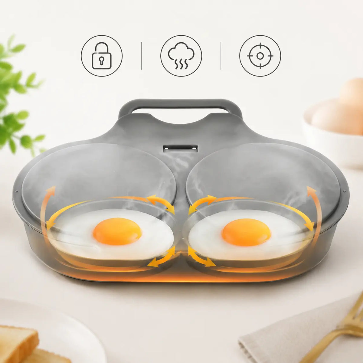 EggEase™ Microwave Egg Maker-Perfect Poached Eggs & Omelettes in Minutes