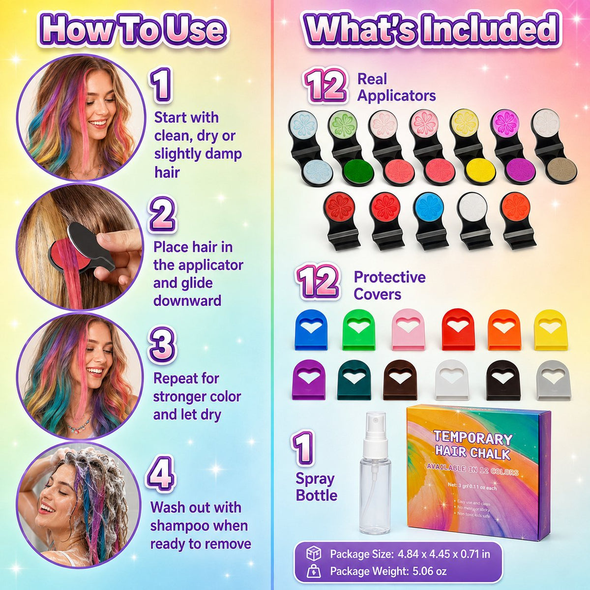 🌈Color Temporary Hair Chalk Applicator Set