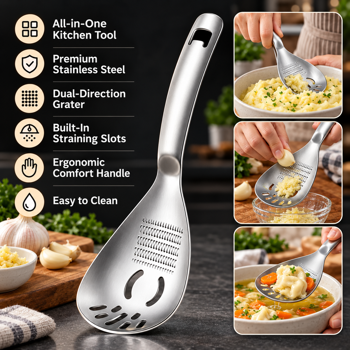 ⚡Stainless Steel Multifunctional Kitchen Spoon