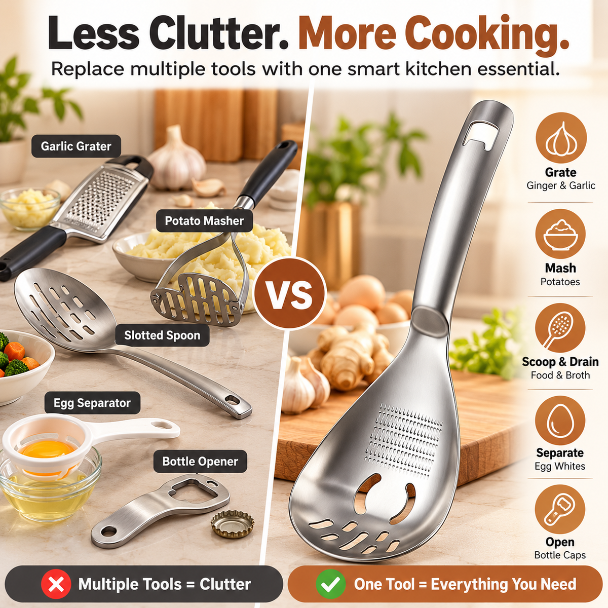 ⚡Stainless Steel Multifunctional Kitchen Spoon