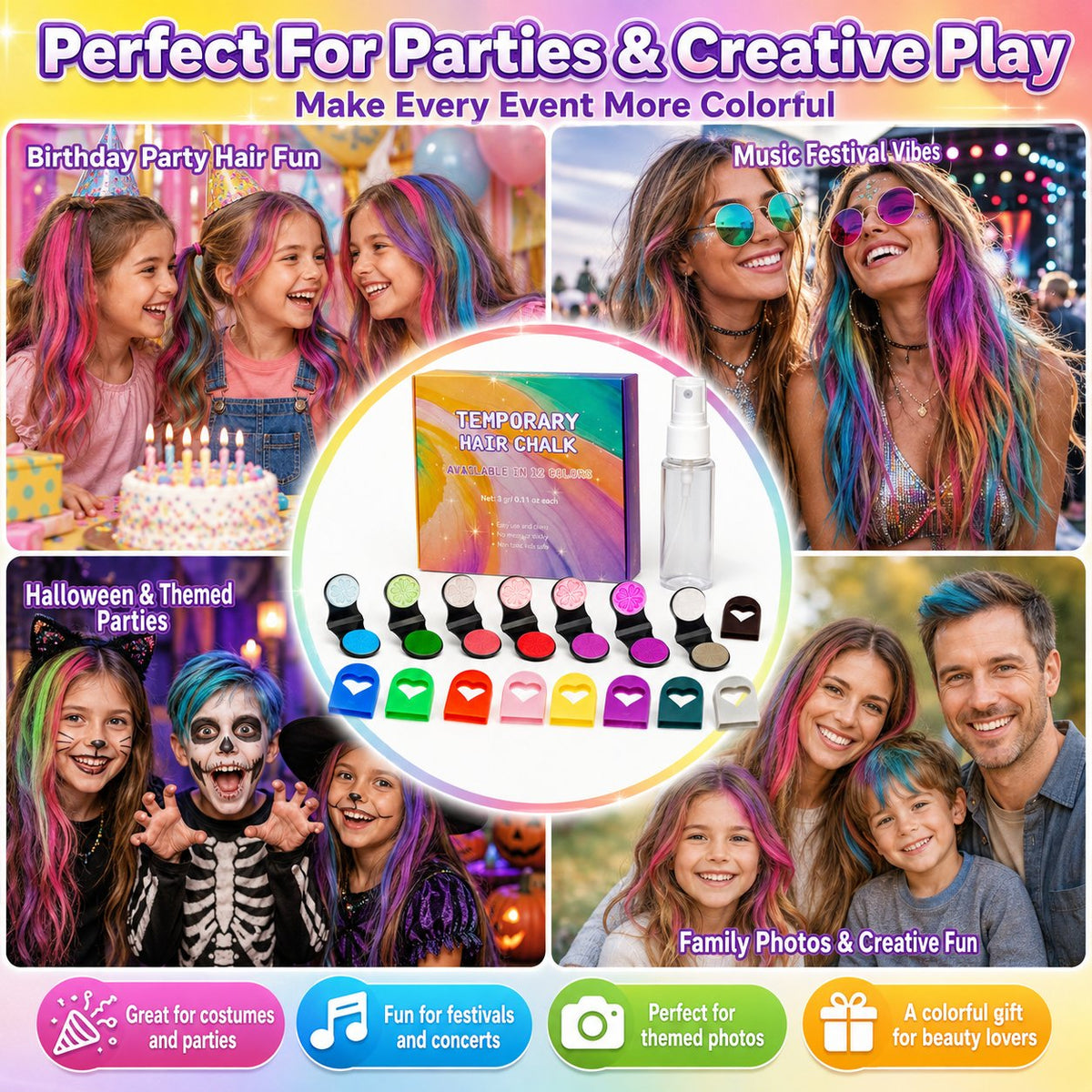 🌈Color Temporary Hair Chalk Applicator Set